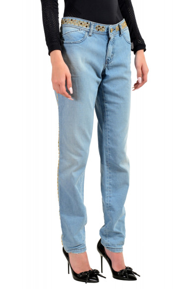 Just Cavalli Women's Embroidered Luxury "Skinny Leg" Blue Wash Jeans: Picture 2