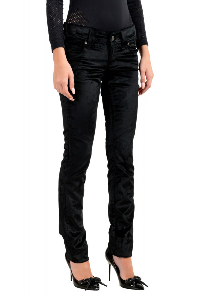 John Galliano Women's Black Velour Slim Jeans : Picture 2
