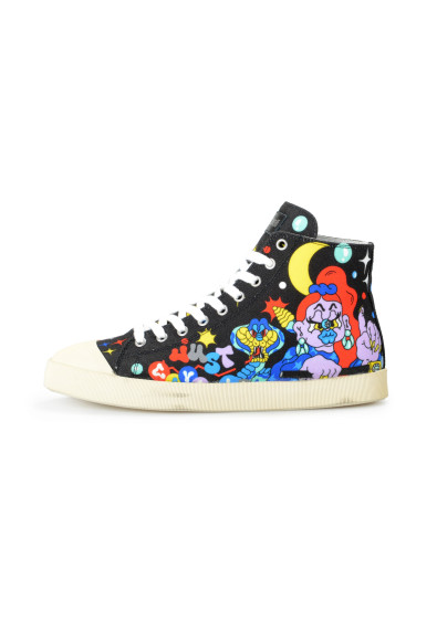Just Cavalli Men's Canvas Multi-Color High Top Fashion Sneakers Shoes: Picture 2