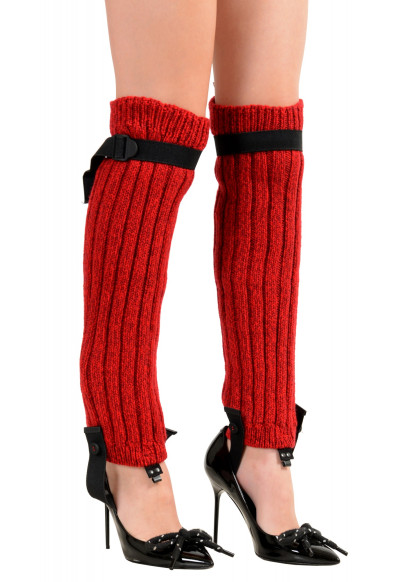 Moncler Women's Red Wool Knitted Leg Warmers