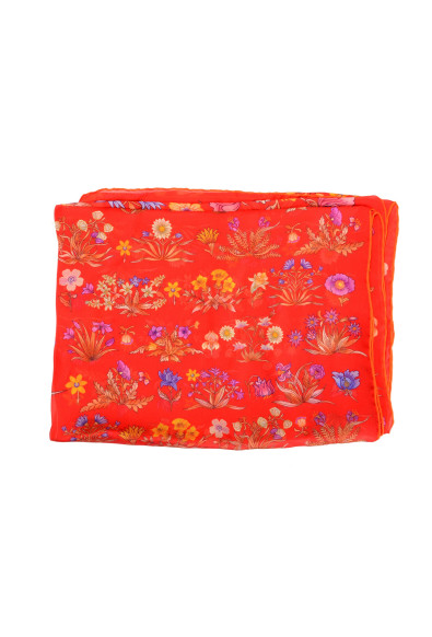 Salvatore Ferragamo Women's Multi-Color Floral Print 100% Silk Shawl Scarf: Picture 2