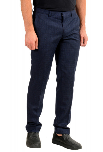 Hugo Boss Men's "Genius5" Slim Fit 100% Wool Blue Plaid Dress Pants: Picture 2