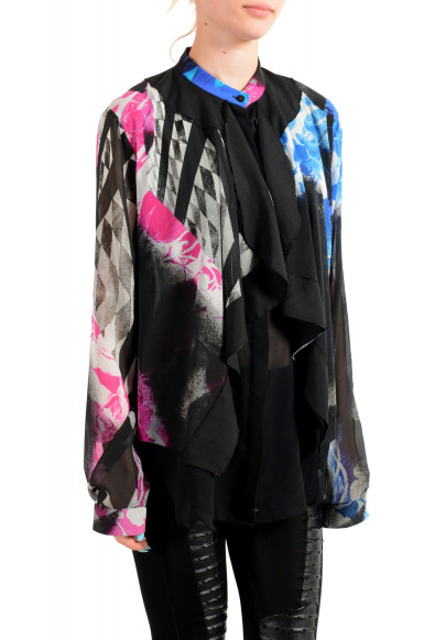 Just Cavalli Women's Multi-Color Silk Ruffled Blouse Top : Picture 2