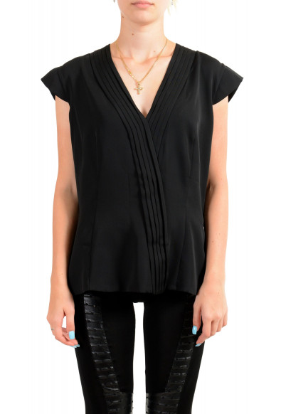 Viktor 
Rolf Women's Black V-Neck Sleeveless Blouse Top 