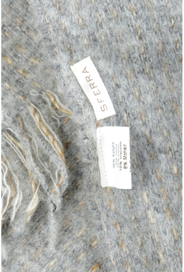 Sferra Unisex Gray Mohair Wool Scarf: Picture 4