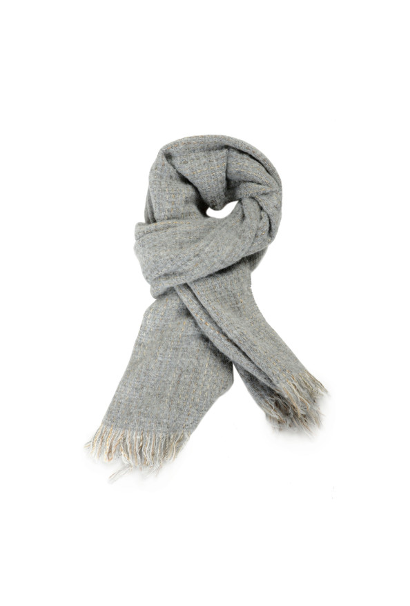 Sferra Unisex Gray Mohair Wool Scarf