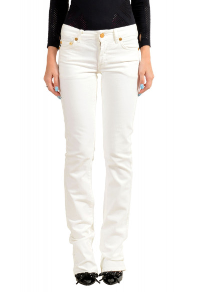Just Cavalli Women's White Straight Leg Jeans 