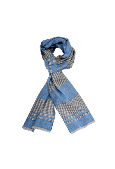 Salvatore Ferragamo Multi-Color Silk Wool Checkered Shawl Scarf