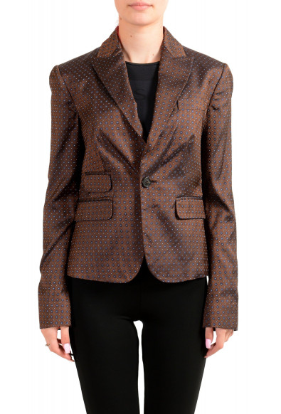 Dsquared2 Women's 100% Silk Floral Print One Button Blazer 