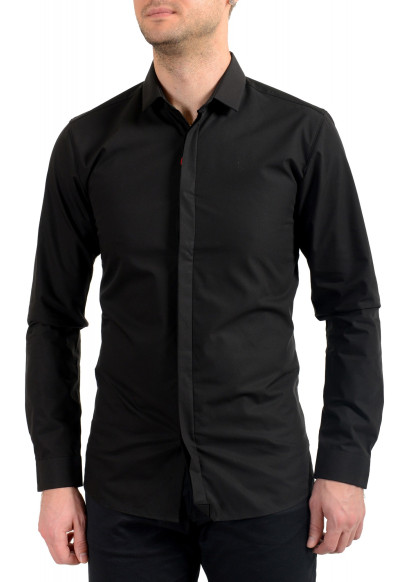 Hugo Boss Men's "Etran" Black Extra Slim Fit Long Sleeve Dress Shirt
