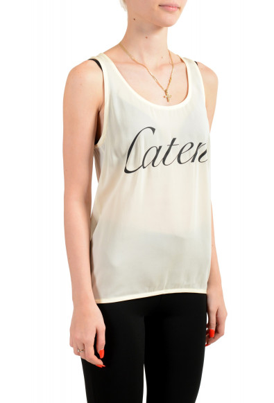 Dsquared2 Women's Ivory 100% Silk Blouse Tank Top: Picture 2