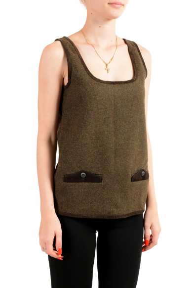 Dsquared2 Women's Wool Silk Leather Trimmed Blouse Top : Picture 2