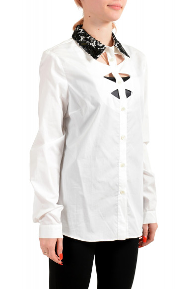 Viktor 
Rolf Women's White Embellished Long Sleeve Blouse Top : Picture 2
