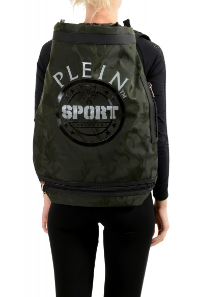 Plein Sport Unisex Green Military Print Large Backpack Bag: Picture 2