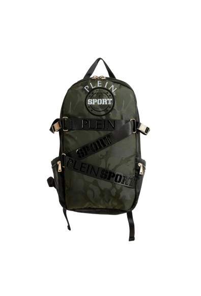 Plein Sport Unisex Military Print Green" ZAINO RUNNER" Backpack Bag