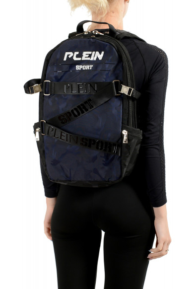 Plein Sport Unisex Military Print Navy Blue "ZAINO RUNNER" Backpack Bag: Picture 2
