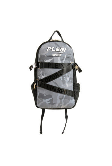 Plein Sport Unisex Military Print Gray "ZAINO RUNNER" Backpack Bag