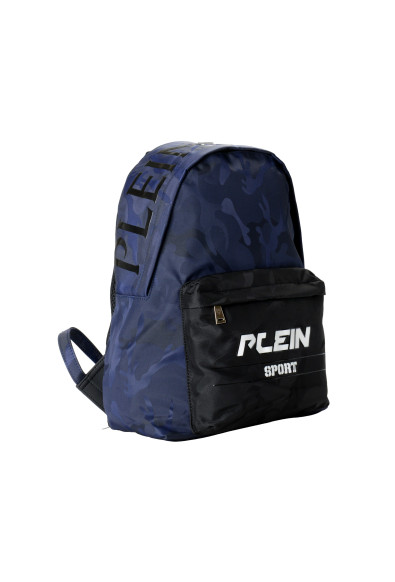 Plein Sport Unisex Military Print Navy Blue "ZAINO EASTPAK" Backpack Bag: Picture 2