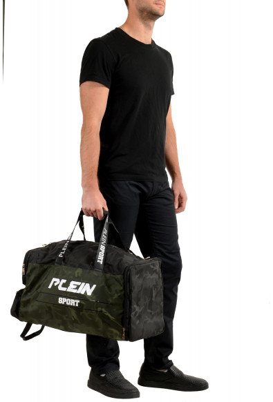 Plein Sport Men's Military Green Logo Print Large Travel Gym Duffle Backpack Bag: Picture 2
