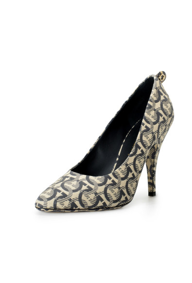 Salvatore Ferragamo Women's "JUDY X5*T" Logo Print High Heel Pump Shoes