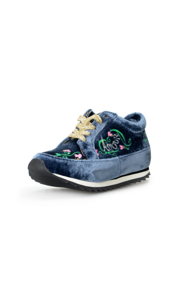 Charlotte Olympia Girls Multi-Color Velvet Leather Fashion Sneakers Shoes