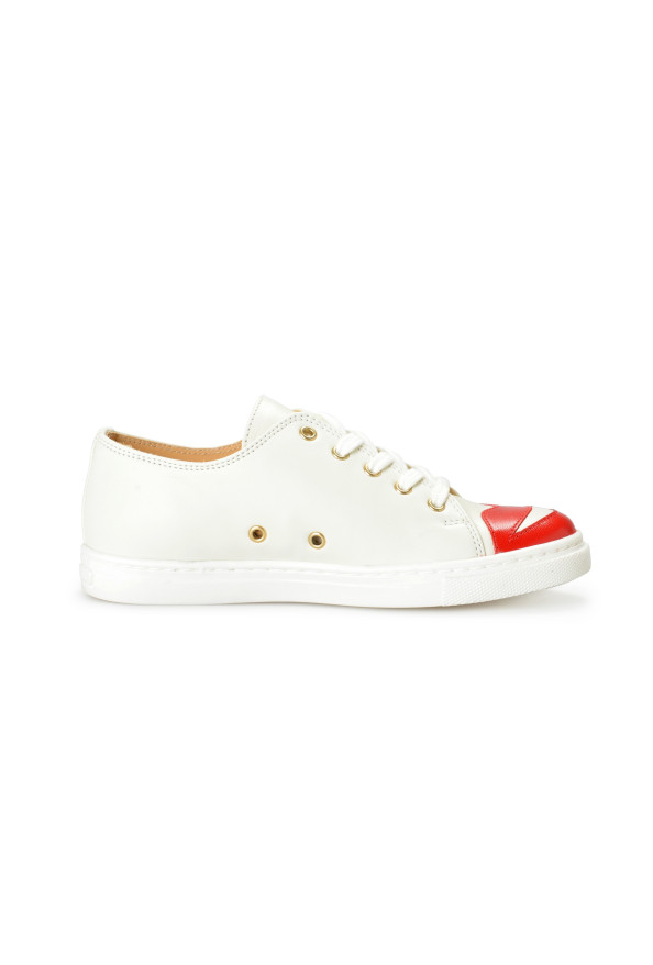 Charlotte Olympia Girls "INCY KISS ME SNEAKERS" Off White Leather Sneakers Shoes: Picture 4
