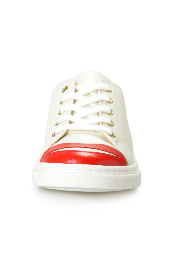 Charlotte Olympia Girls "INCY KISS ME SNEAKERS" Off White Leather Sneakers Shoes: Picture 5