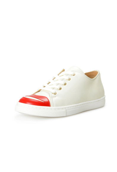 Charlotte Olympia Girls "INCY KISS ME SNEAKERS" Off White Leather Sneakers Shoes