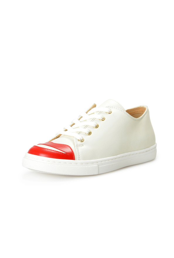 Charlotte Olympia Girls "INCY KISS ME SNEAKERS" Off White Leather Sneakers Shoes