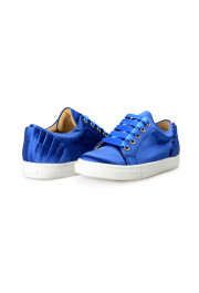 Charlotte Olympia Girls Royal Blue Satin Leather Fashion Sneakers Shoes: Picture 8