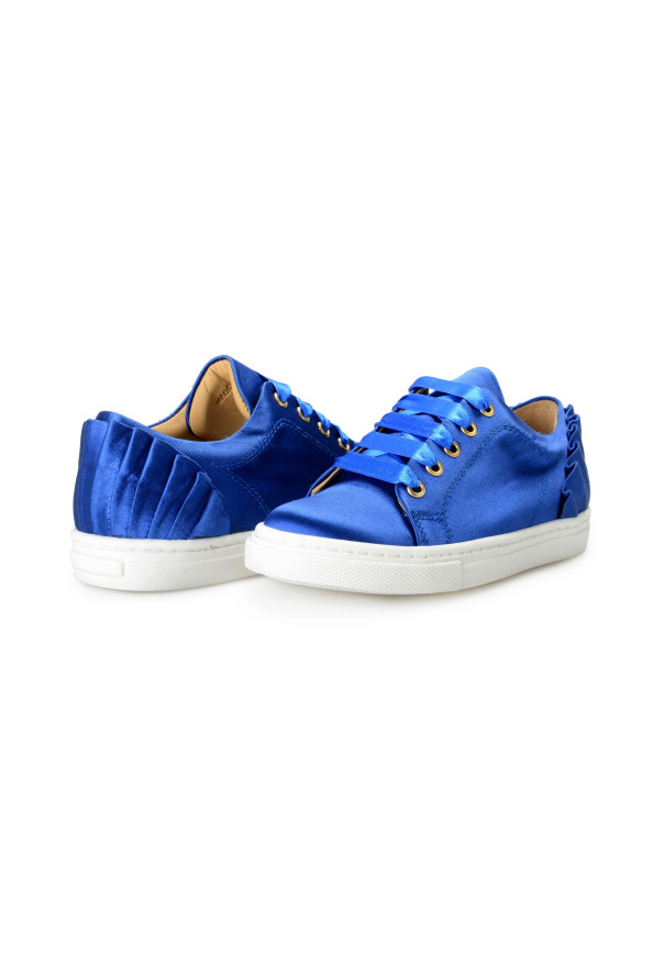 Charlotte Olympia Girls Royal Blue Satin Leather Fashion Sneakers Shoes: Picture 8