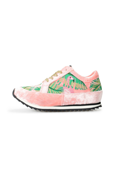Charlotte Olympia Girls "INCY WORK IT!FLAMINGO" Velvet Leather Sneakers Shoes: Picture 2