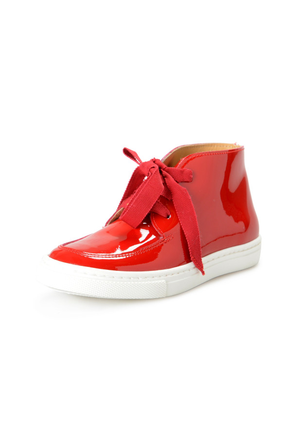 Charlotte Olympia Girls "INCY TRISTA" Red Patent Leather Ankle Boots Shoes