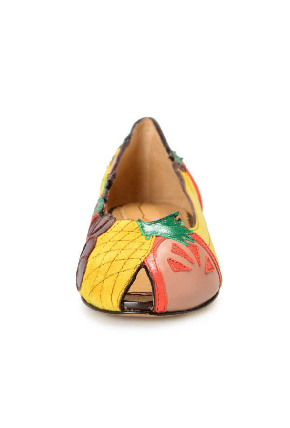 Charlotte Olympia Girls "INCY TUTTI FRUTTI" Leather Ballet Flats Shoes: Picture 5