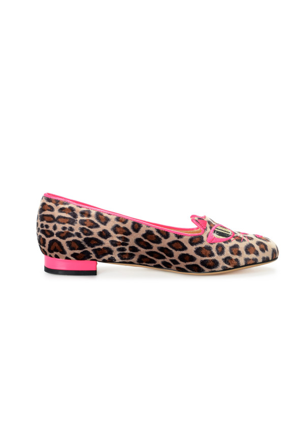 Charlotte Olympia Girls "INCY PRETTY IN PINK KITTY" Leather Ballet Flats Shoes: Picture 4