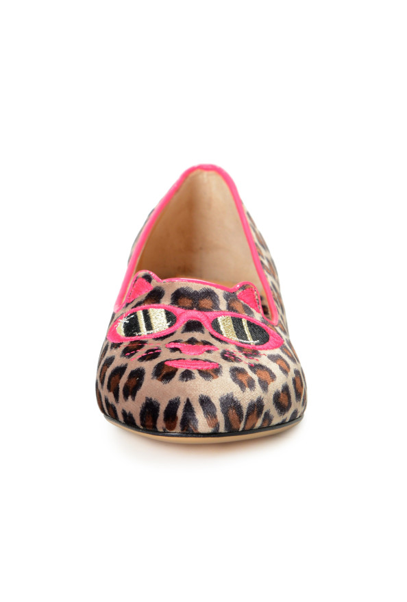 Charlotte Olympia Girls "INCY PRETTY IN PINK KITTY" Leather Ballet Flats Shoes: Picture 5