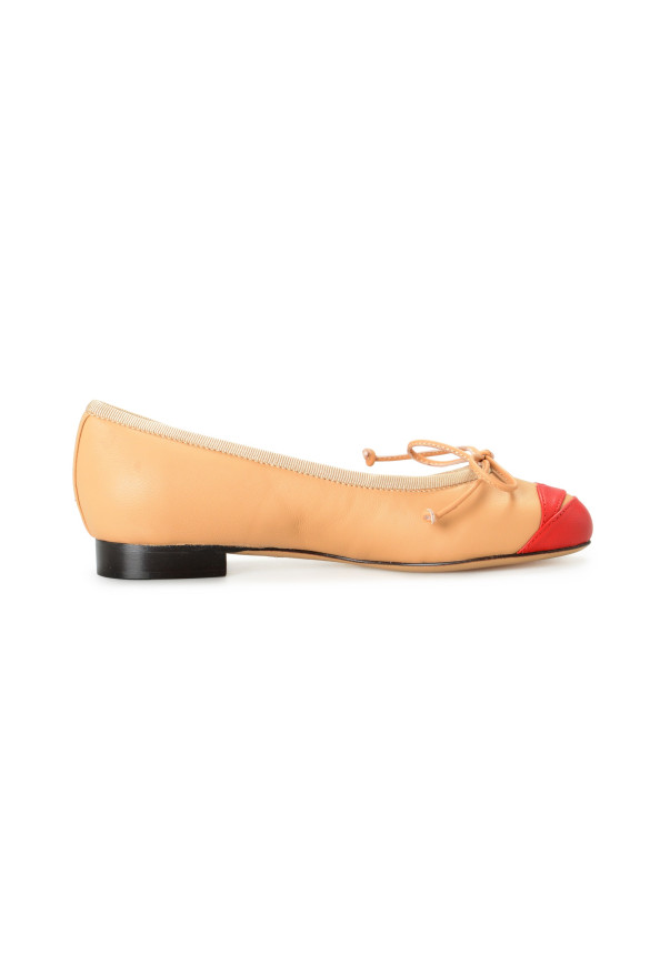 Charlotte Olympia Girls "INCY KISS ME DARCY" Beige Leather Ballet Flats Shoes: Picture 4