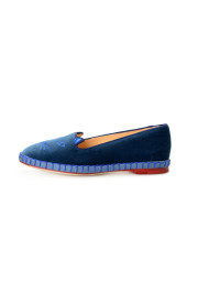 Charlotte Olympia Girls "INCY VENETIAN CATS" Blue Velvet Ballet Flats Shoes: Picture 2