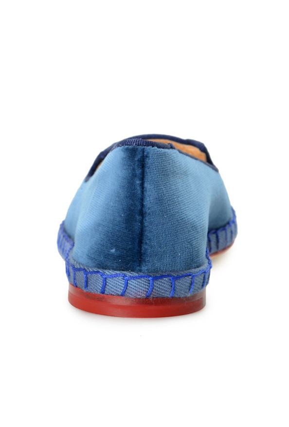 Charlotte Olympia Girls "INCY VENETIAN CATS" Blue Velvet Ballet Flats Shoes: Picture 3