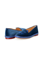 Charlotte Olympia Girls "INCY VENETIAN CATS" Blue Velvet Ballet Flats Shoes: Picture 8