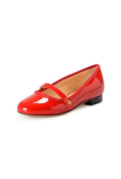 Charlotte Olympia Girls "INCY MARY-JANE" Red Patent Leather Ballet Flats Shoes