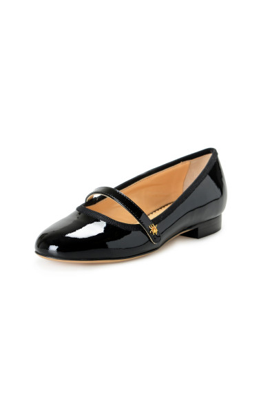Charlotte Olympia Girls "INCY MARY-JANE" Black Patent Leather Ballet Flats Shoes