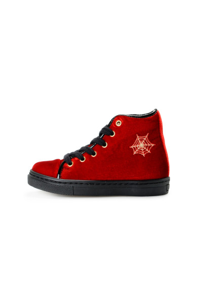 Charlotte Olympia Girls "INCY PURRRFECT HIGH-TOPS" Velvet Leather Sneakers Shoes: Picture 2