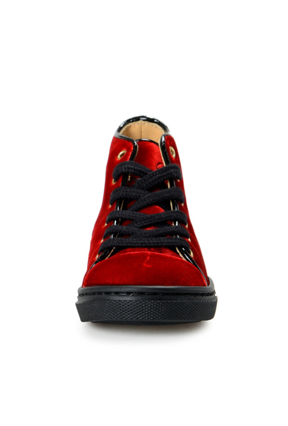 Charlotte Olympia Girls "INCY PURRRFECT HIGH-TOPS" Velvet Leather Sneakers Shoes: Picture 5