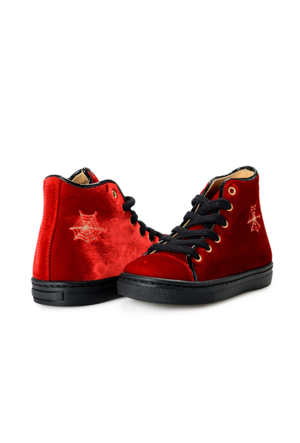 Charlotte Olympia Girls "INCY PURRRFECT HIGH-TOPS" Velvet Leather Sneakers Shoes: Picture 8