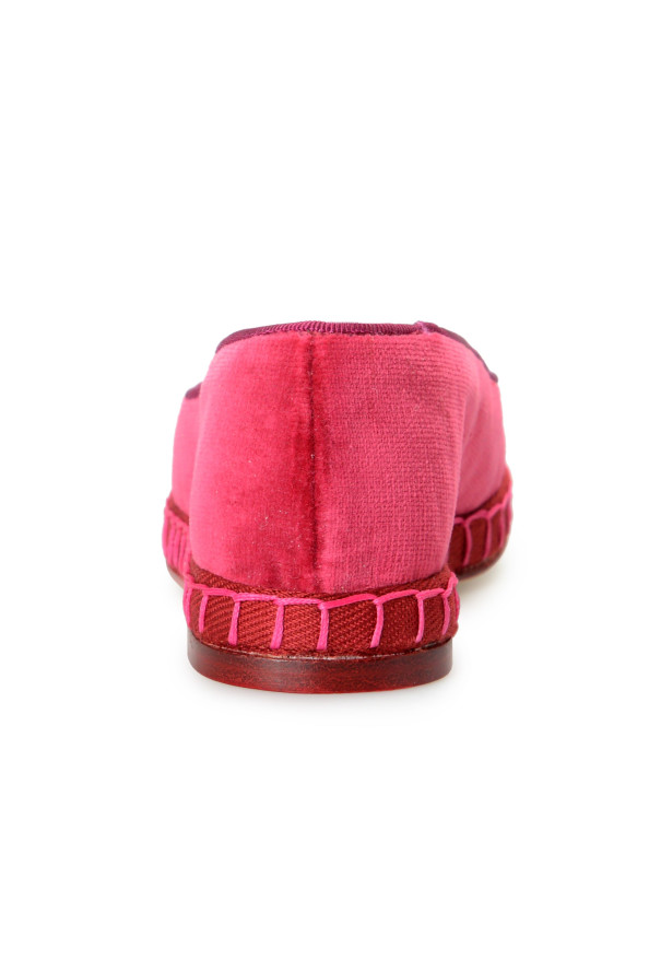 Charlotte Olympia Girls "INCY VENETIAN CATS" Raspberry Velvet Ballet Flats Shoes: Picture 3