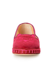 Charlotte Olympia Girls "INCY VENETIAN CATS" Raspberry Velvet Ballet Flats Shoes: Picture 5