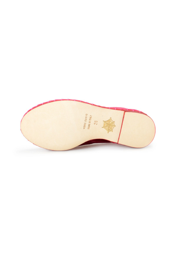Charlotte Olympia Girls "INCY VENETIAN CATS" Raspberry Velvet Ballet Flats Shoes: Picture 6