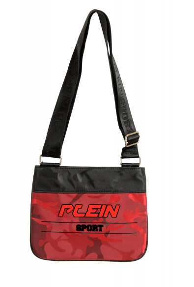 Plein Sport Unisex Red Military Print Crossbody Bag
