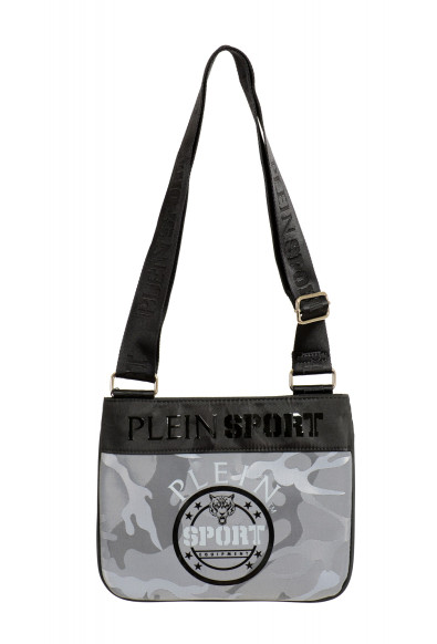 Plein Sport Unisex Gray Military Print Crossbody Bag